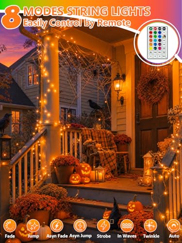2 Pack 60 LED RGB Color Changing Fairy Lights Battery Operated with Remote