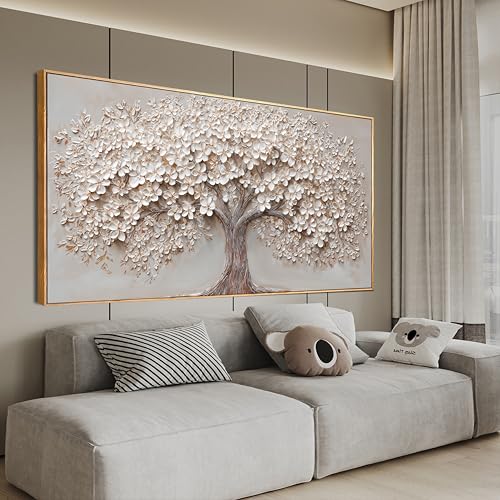 Canvas Wall Art Decor Prints Oversized Wall Art Pictures for Living Room Modern Large Tree of Life Wall Art Prints Framed Artwork for Walls Bedroom Office Decor 29" X 58"Printed Decorative Painting