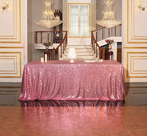 Sequin Tablecloth 60x120 Inch Fuchsia Pink for Wedding Party