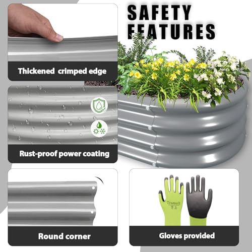 2 Pack 8x3x1FT Galvanized Raised Garden Bed Large Metal Planter Box Kit Elevated Raised Garden Planters for Outdoor Plants