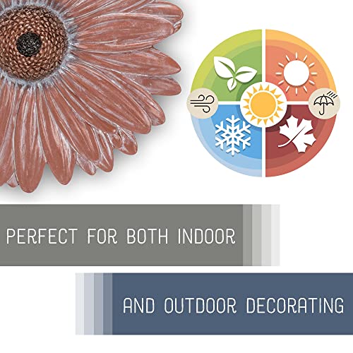 NAT & Jules Gerbera Daisy Flower Shaped Dimensional Indoor Outdoor 12 inch Cast Resin Decorative Garden Stepping Stone
