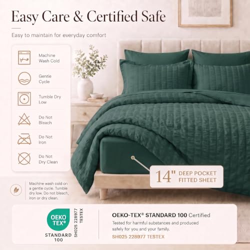 Oversized Queen Seersucker Comforter Set