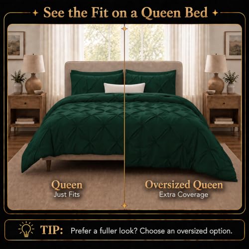 Oversized Queen Comforter Set Emerald Green