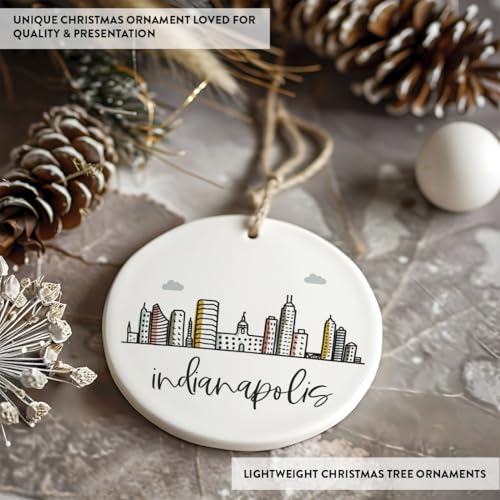 Round Ceramic Porcelain Christmas Tree Ornament Keepsake Gift
