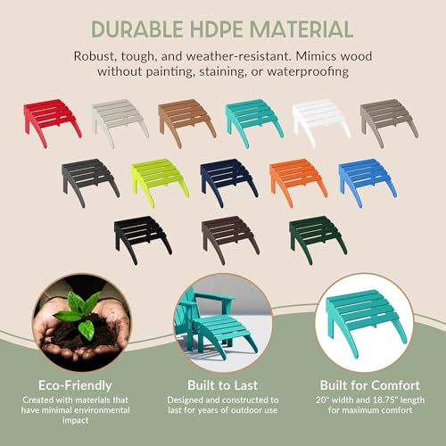 Outdoor Patio Adirondack Ottoman Foot Rest