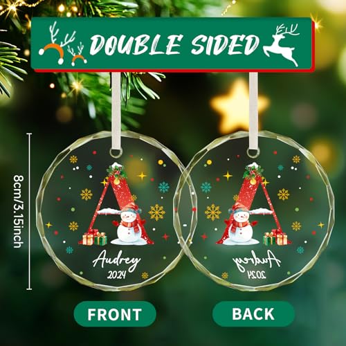Personalized Christmas Ornaments with Initial Name