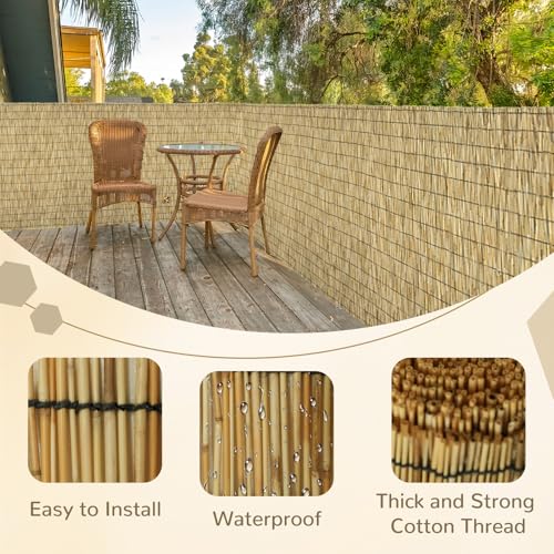 Natural 2 Pack 4FT X16.4FT Reed Fencing Roll Bamboo Privacy Screen (2 Count)