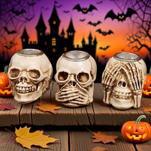 Halloween Skull Candle Holder