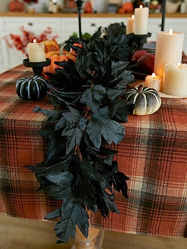 Black Artificial Maple Leaf Garland