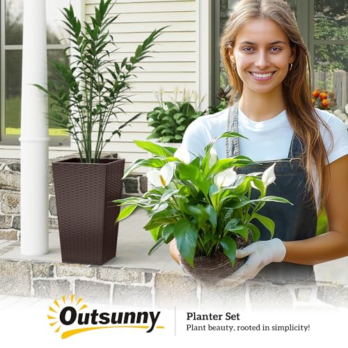 24 in Taper Tall Planters for Outdoor Plants Set of 3 (3 Count)