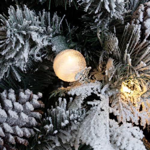 Darla 9ft Snow Flocked Prelit Christmas Tree with Star Projector