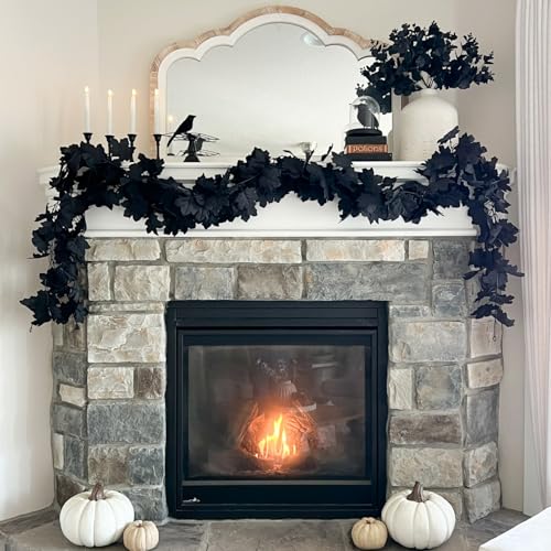 10 Pack Black Fall Leaf Garland (59 Foot)