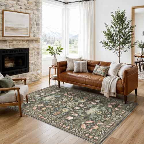 Washable 5x8 Living Room Area Rug (40 Sq Ft)