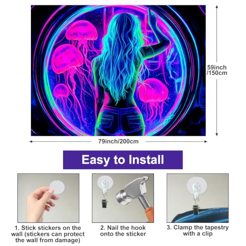 Sexy Woman Tapestry Blacklight Tapestry 59x78 Inch