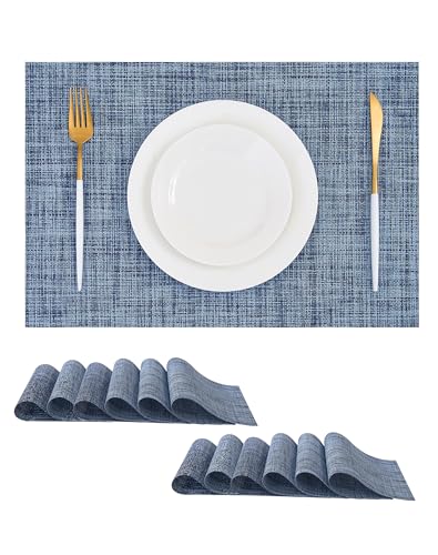 Deep Navy Woven Placemats Set of 12 (2.7 Count)