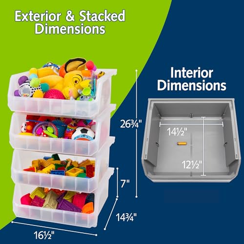 Extra Large Stackable Plastic Storage Bins