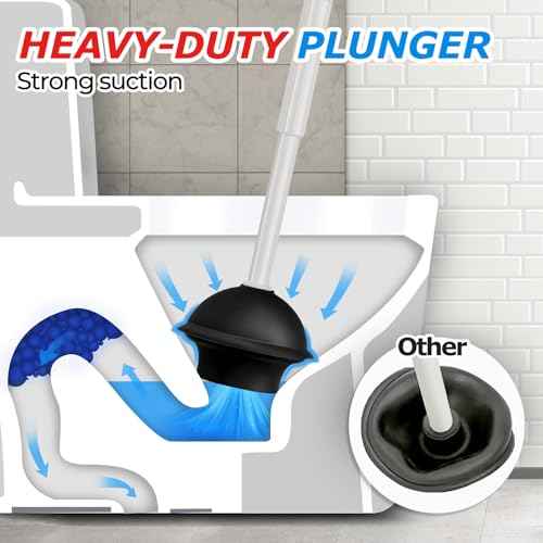 2Pack 3in1 Toilet Brush and Plunger Set (2 Count)