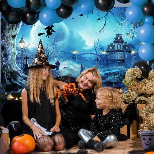 10x8ft Blue Halloween Backdrop Spooky Photography Background