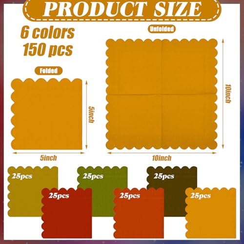 150 Pcs Fall Paper Napkins Maple Leaf
