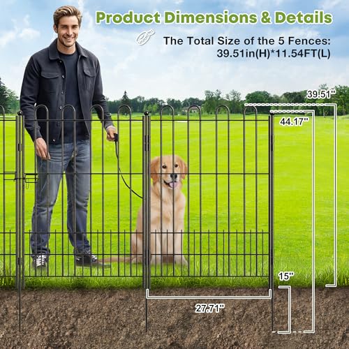 5 Panels Garden Fence with Gate (5 Count)