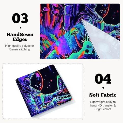 Astronaut Space Blacklight Tapestry 59"x51"