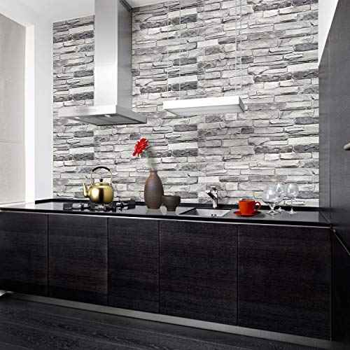 GRAZPG7117 5 Grey Faux Stone PVC 3D Wall Panel (25.6 Sq Ft)