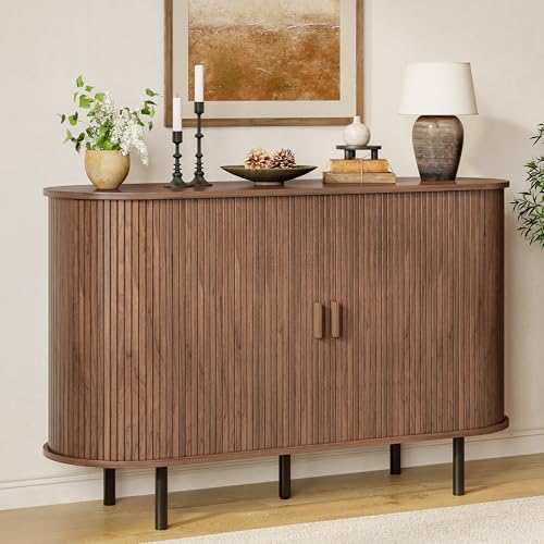 48" Fluted Buffet Sideboard Cabinet with Sliding Door