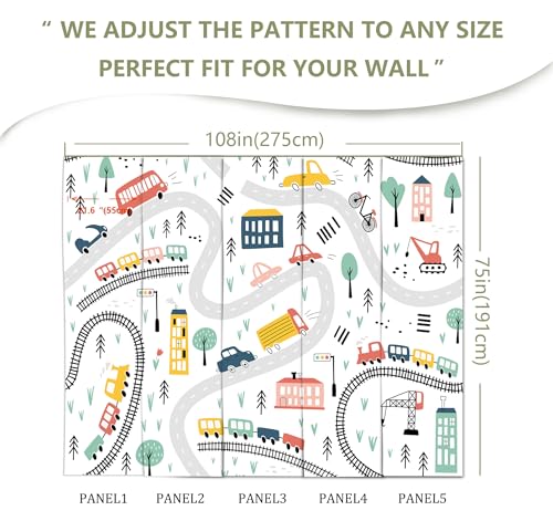 Kids Cartoon Wallpaper Car Roadmap Wall Mural