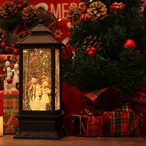 Snowman Singing Snow Globe Lantern with 6 Hour Timer