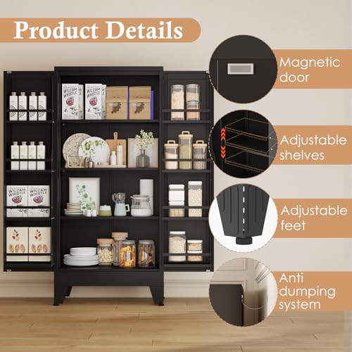 48" H Metal Kitchen Pantry Storage Cabinet