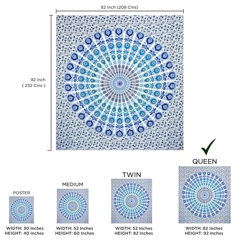 White Blue Tapestry