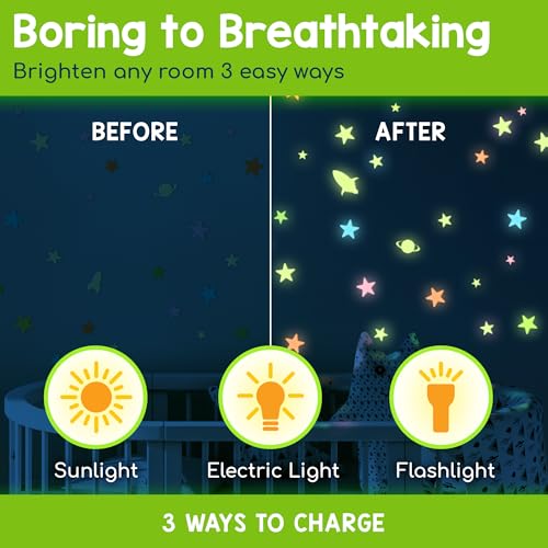 Glow in The Dark Stars for Ceiling & Walls (280 Count)