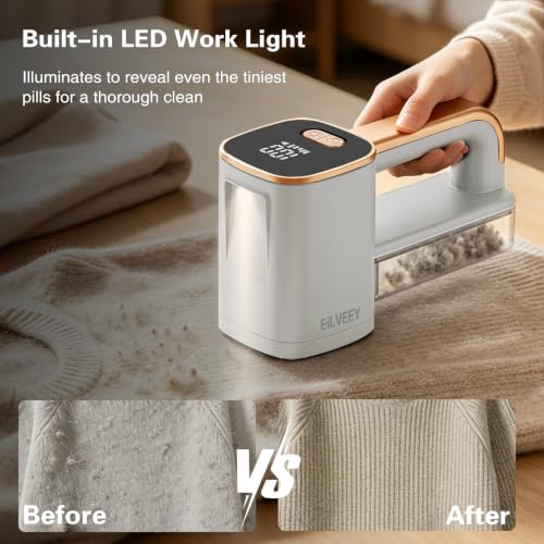 Fabric Shaver Rechargeable Lint Remover with 3 Extra Blades & Light