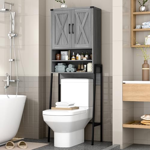 Metal Frame Over The Toilet Storage Cabinet