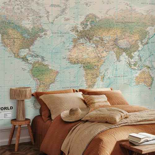 Wall Mural World Map 98x69 in (47.14 Sq Ft)