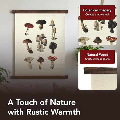 Hanging Linen Mushroom Tapestry Vintage Wall Art Hanging