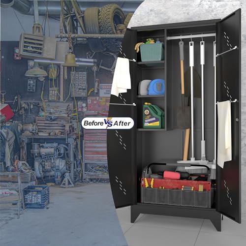 Metal Storage Cabinet with Locking Doors