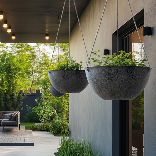 Large Hanging Planters for Outdoor Plants (2 Count)