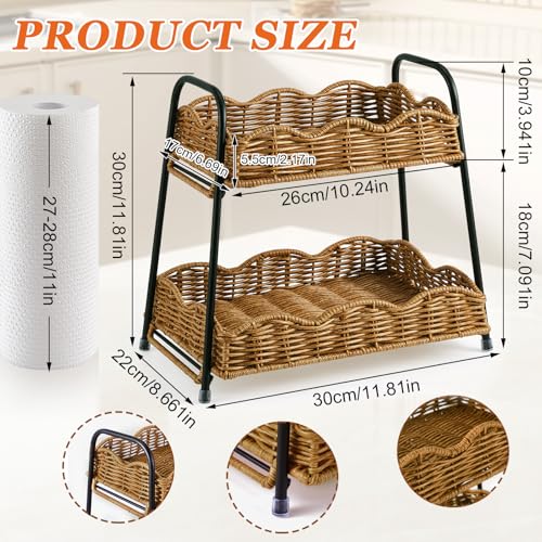 2 Tier Stackable Cabinet Organizer Shelves for Kitchen Counter