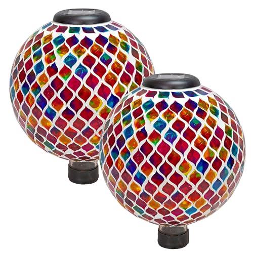 Sunnydaze Solar Gazing Ball for Garden (2 Count)
