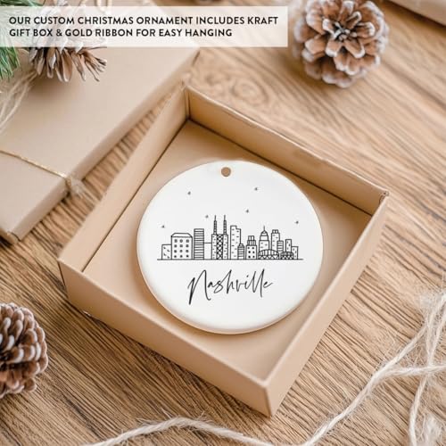 Round Ceramic Porcelain Christmas Tree Ornament