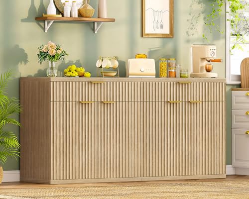 Fluted Buffet Cabinet with Storage