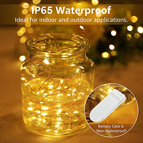 16 Pack Fairy Lights Battery Operated 7ft 20 LED String Lights Mini Twinkle Lights Silver Wire Firefly Starry Lights for DIY Mason Jar Wedding Centerpiece Table Party Christmas Decorations (16 Count)