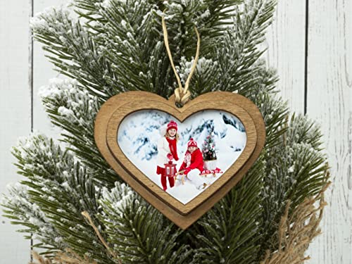 Heart Shaped 2.25x1.75 Wood Photo Ornaments