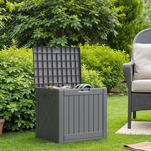 Resin Deck Box 40 Gallon Waterproof Outdoor Storage Box