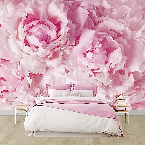 Pink Floral Wallpaper Large Peony Flower Wall Mural for Girls Room