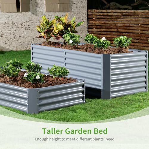 8×4×2ft Galvanized Raised Garden Bed