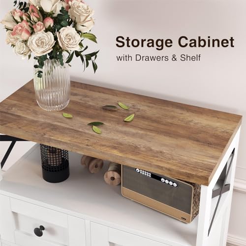 Farmhouse Storage Cabinet with Drawers