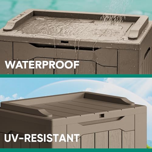 30 Gallon Resin Deck Box 2 Pack Outdoor Indoor Waterproof Storage Box for Patio Furniture Pool Accessories Storage for Cushion Garden Tools
