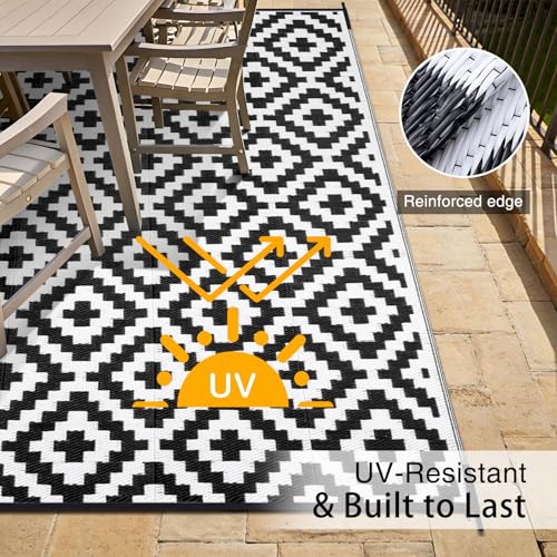 Outdoor Rug 8x10 ft Waterproof Reversible Mat